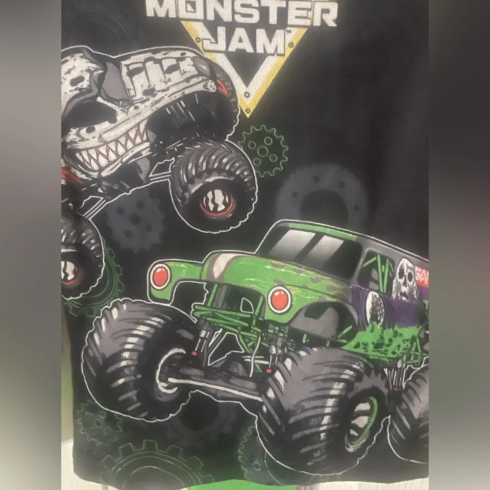 NWT Monster Jam‎ Boys Pajama Set Size 4 Black Green Monster Truck 2PC